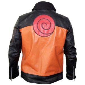 Naruto Uzumaki Shippuden Real Black Leather Jacket