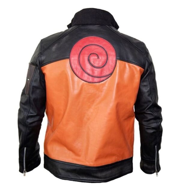 Naruto Uzumaki Shippuden Real Black Leather Jacket