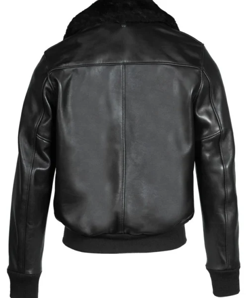 A2 Aviator Bomber Black Leather Jacket