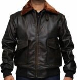 US Army Bomber Brown Leather Jacket