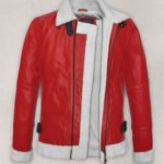 Inspired By Santa Faux Fur Searling Red Leather Jacket