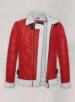 Inspired By Santa Faux Fur Searling Red Leather Jacket