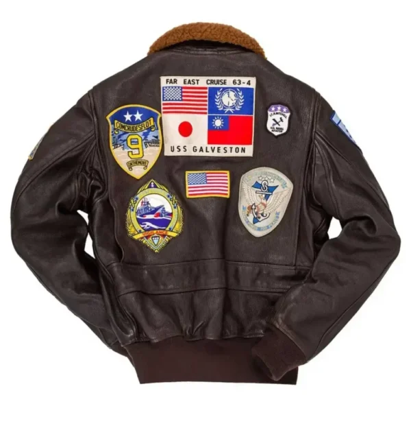 Top Gun Brown Bomber Real Leather Jacket