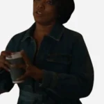 Tv series 911 athena grant women belted denim coat