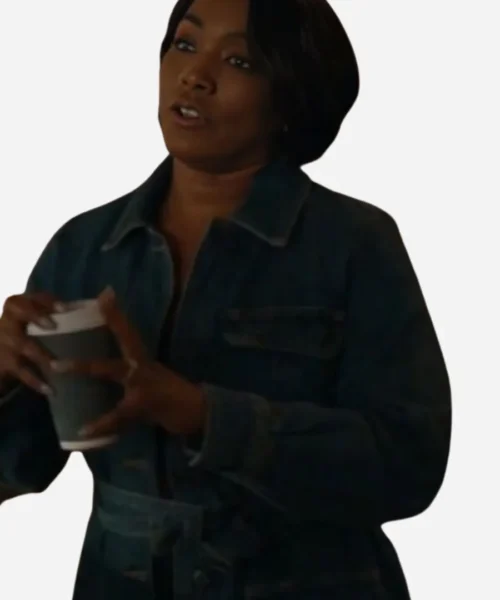 Tv series 911 athena grant women belted denim coat