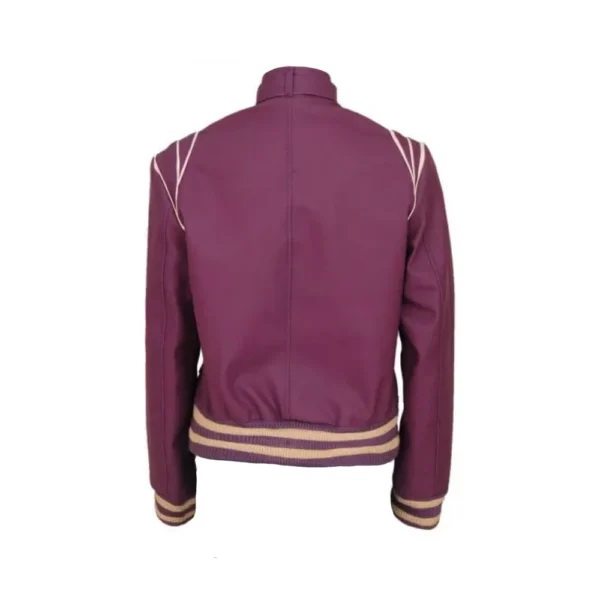 Classic Purple Alison Brie Real Leather Jacket