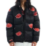 Shipuden Naruto Akatsuki Black Parachute Puffer Jacket