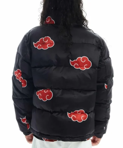Unisex Naruto Akatsuki Parachute Black Puffer Jacket