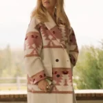Kelly Reilly Tv Series Yellowstone Printed Pink Coat