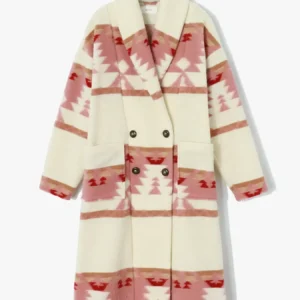 Tv Series Yellowstone Beth Dutton Pink Printed Coat