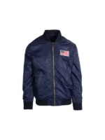 Unisex American Flag Bomber Blue Jacket