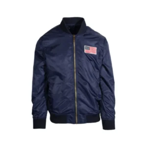 Unisex American Flag Bomber Blue Jacket