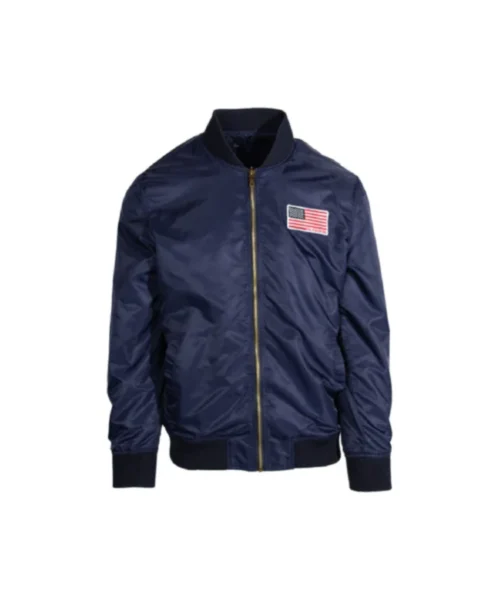 Unisex American Flag Bomber Blue Jacket