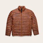 Bridge Brown Unisex Real Leather Puffer Jacket