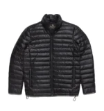 Unisex Black Puffer Real Leather Jacket
