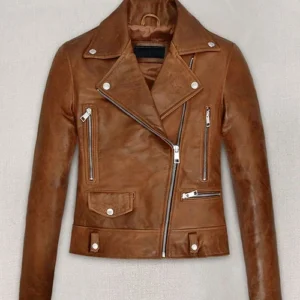 Celebrity Kylie Jenner Real Brown Leather Jacket