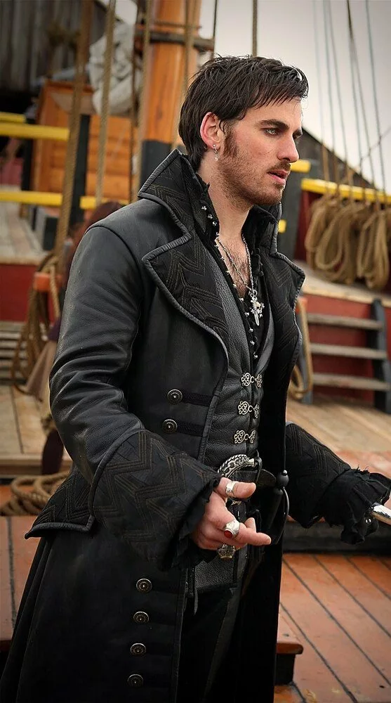 Captain-Hook-Once-Upon-a-Time-Trench-Coat-2.webp Captain Hook Real Black Leather Trench Coat