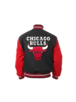 Unisex chicago bull black and red bomber jacket