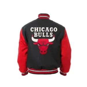 Unisex chicago bull black and red bomber jacket