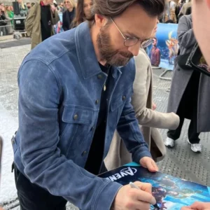 Premiere Movie Red One Chris Evans Suede Leather Jacket