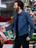 Chris Evans Movie Red One Premiere Leather Blue Jacket