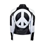 Corinne Fox Black And White Heart Real Leather Jacket
