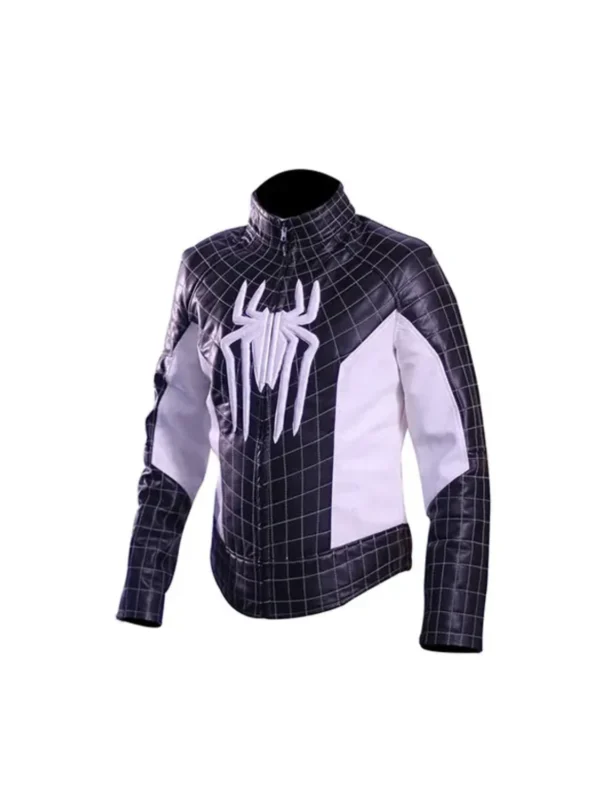 Black Spiderman DC Superhero Real Leather Jacket