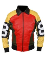 8 Ball David Puddy Leather Bomber Jacket