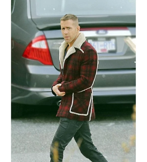 Ryan Reynolds Deadpool Shearling Red Jacket