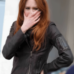 TV Series Doctor Who Amy Pond Black Leather Jacket