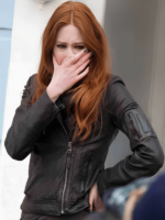 TV Series Doctor Who Amy Pond Black Leather Jacket