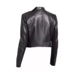 Emily Cooper Cropped Black Leather Jacket