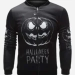 Halloween pumpkin cosplay black varsity jacket