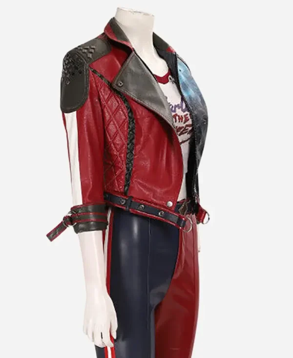 Kill The Justice League Harley Quinn Two Tone Real Leather Jacket