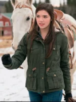 Tv Series Heartland Alisha Newton Green Hooded Jacket