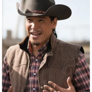 Nathaniel Arcand Tv Series Heartland Cotton Brown Vest