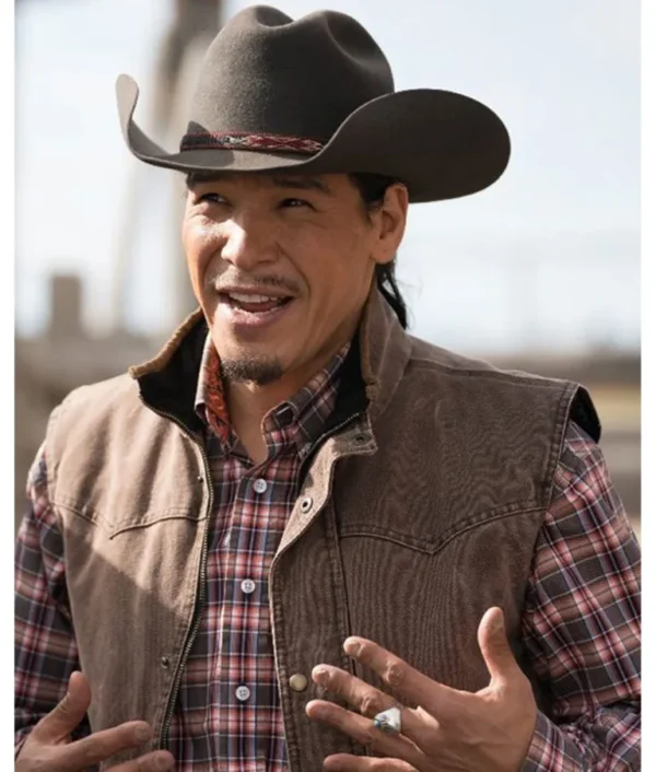 Nathaniel Arcand Tv Series Heartland Cotton Brown Vest
