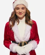 Santa inspired women shearling red velvet jacket