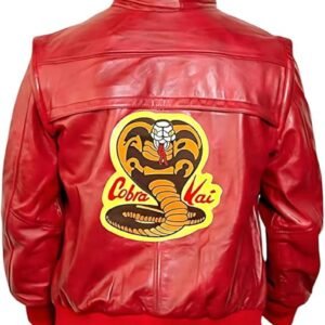 Cobra Kai Johnny lawrence Red Real Leather Jacket