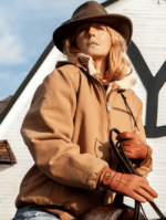 Tv Series Yellowstone Kelly Reilly Brown Cotton Jacket