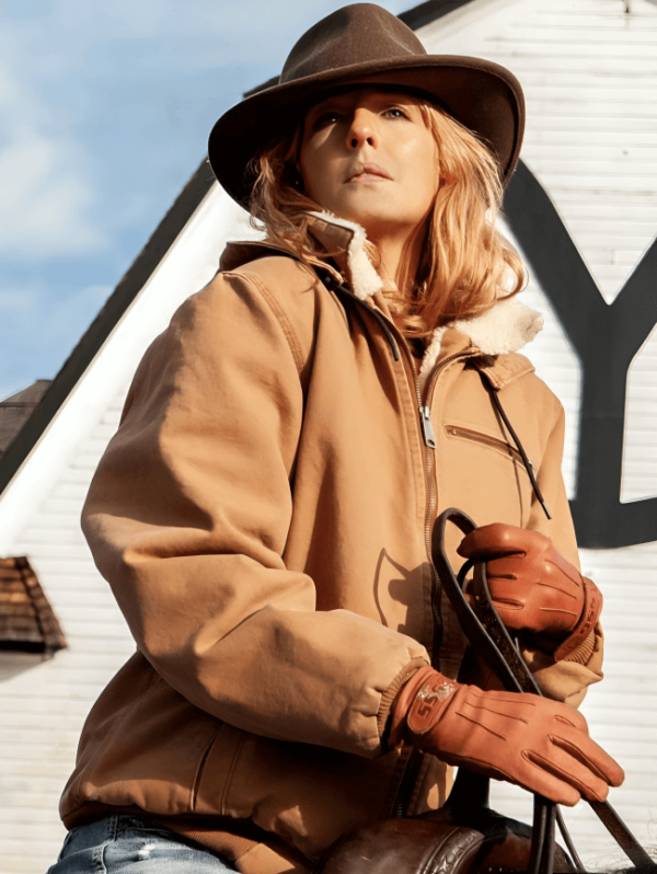 Tv Series Yellowstone Kelly Reilly Brown Cotton Jacket