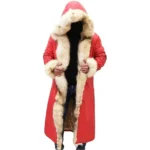 Kurt Russell Santa Claus Shearling Leather Trench Coat