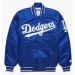 Unisex LA Dodgers Blue Satin Varsity Jacket