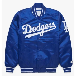 Unisex LA Dodgers Blue Satin Varsity Jacket