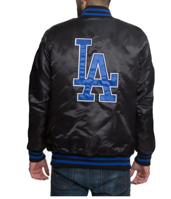 Dodgers 90's Bomber Varsity Black Jacket