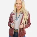 Mauritius Jenja Sherpa Brown Real Leather Jacket