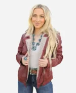 Mauritius Jenja Sherpa Brown Real Leather Jacket