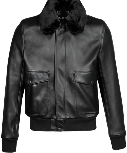 Avaitor A2 Black Bomber Real Leather Jacket