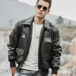 Men’s Black Bomber Real Leather Jacket