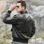 Air Force Black Bomeber Leather Jacket